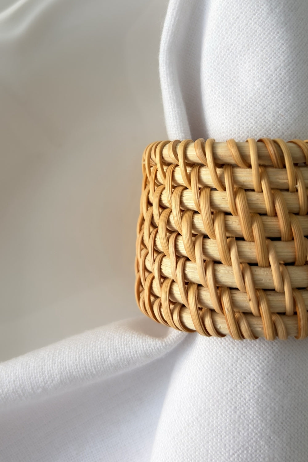 Lara - Bamboo Rattan Napkin Ring, Set of 4