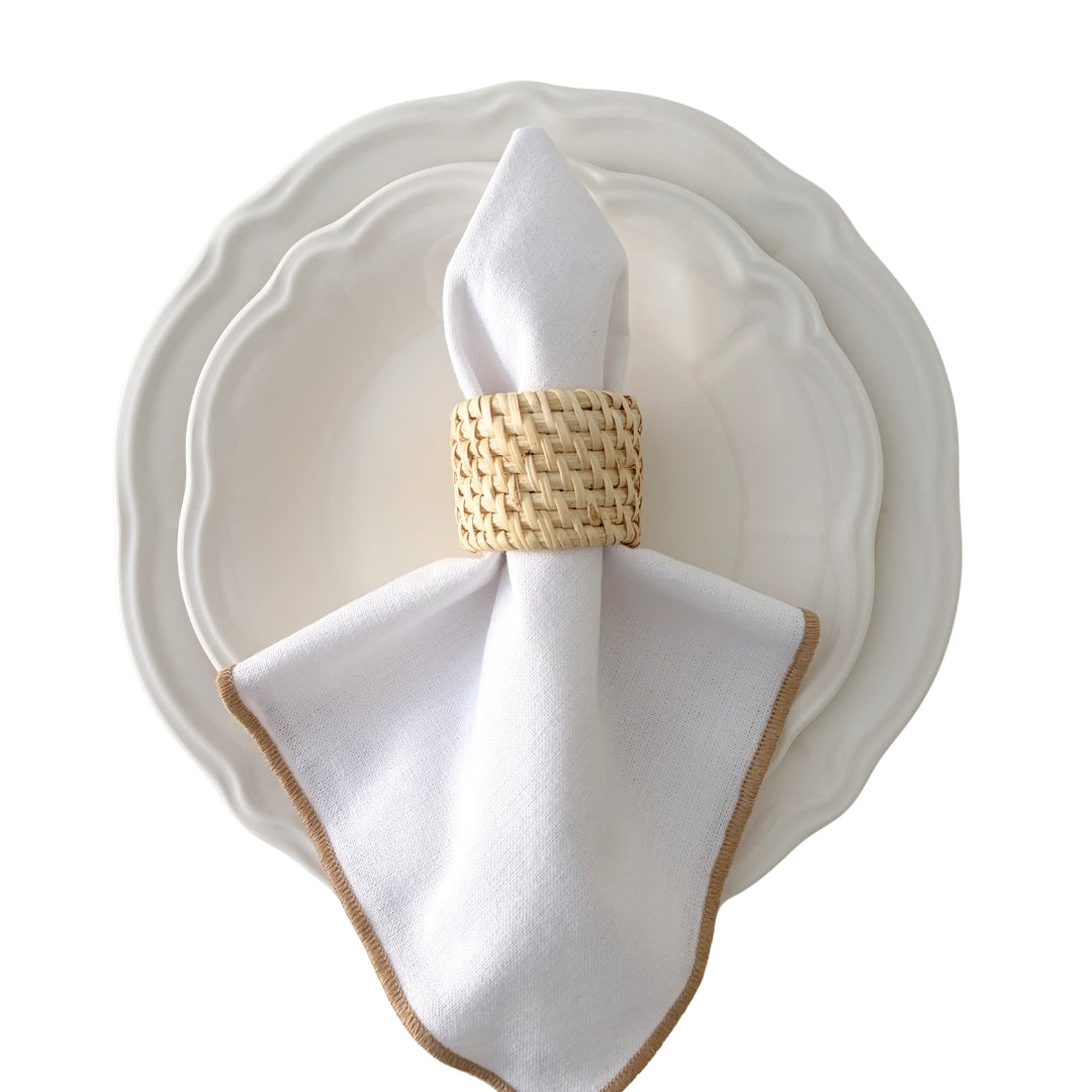 Lara - Bamboo Rattan Napkin Ring, Set of 4