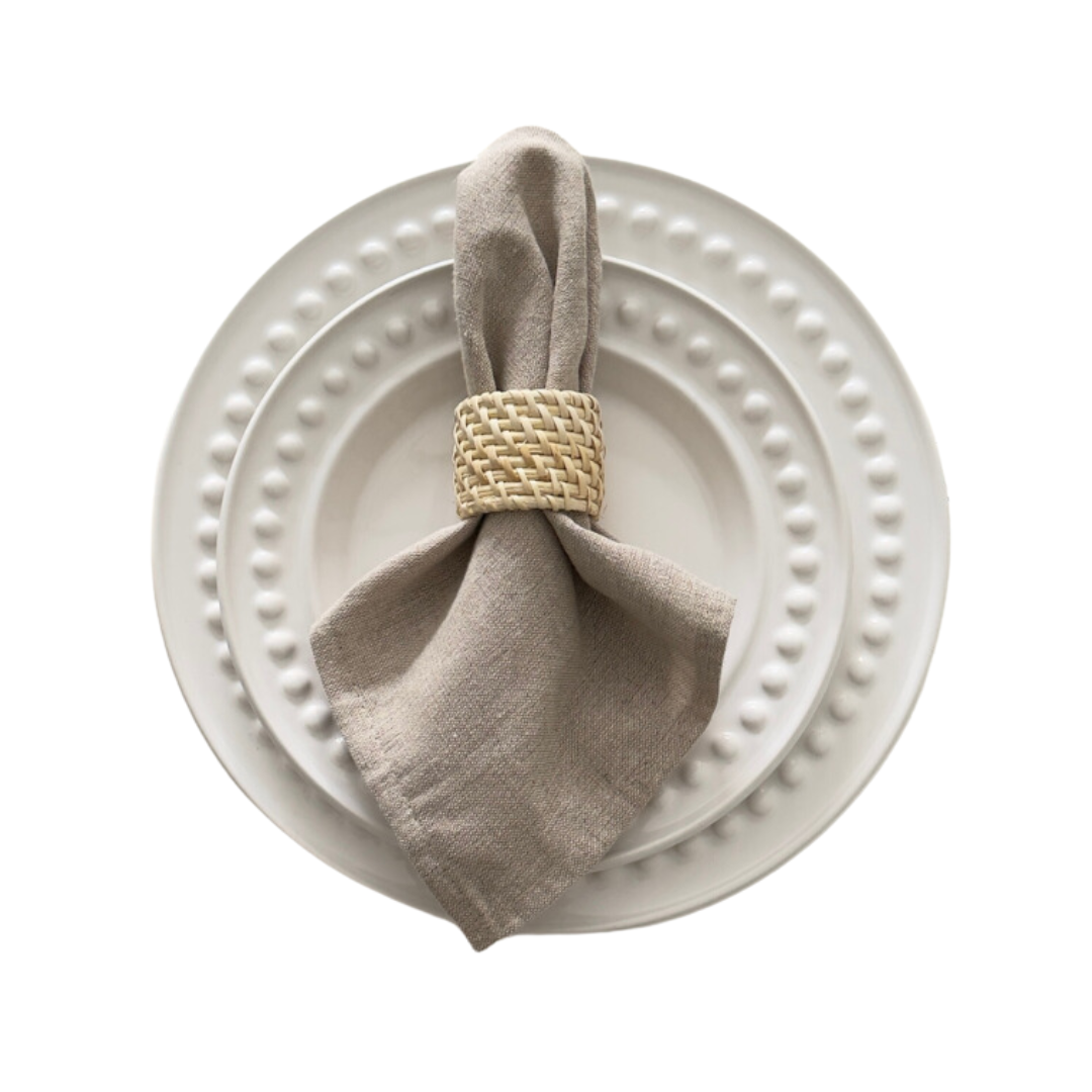 Lara - Bamboo Rattan Napkin Ring, Set of 4