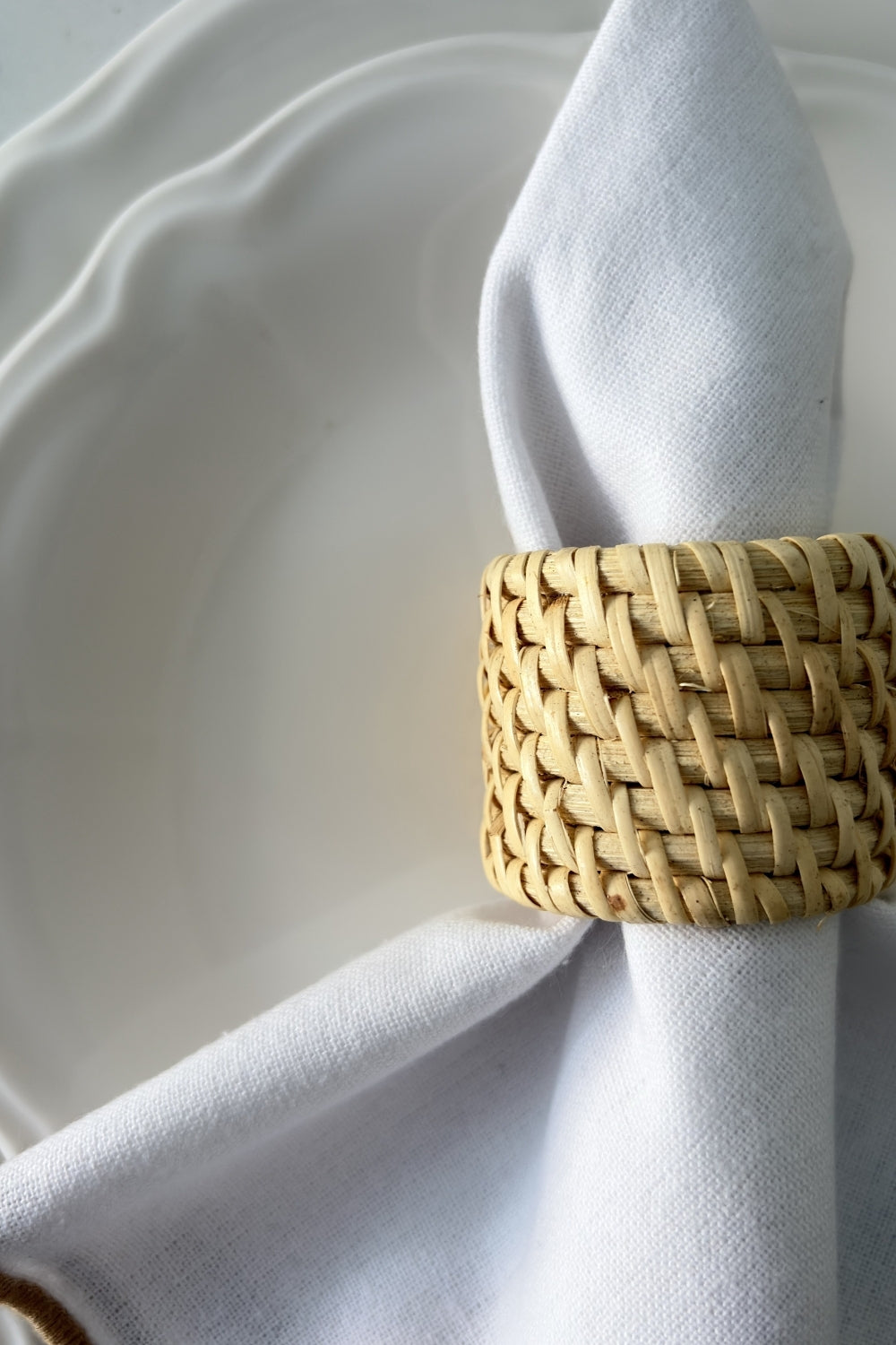 Lara - Bamboo Rattan Napkin Ring, Set of 4
