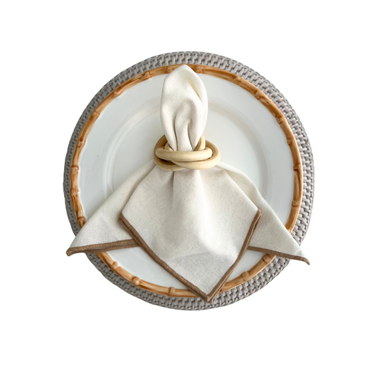 Wooden Trio Link Napkin Ring, Set of 4
