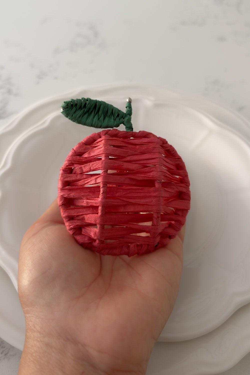 Handcrafted Apple Raffia Napkin Rings (Set of 2) | Artisan Orchard Table Decor
