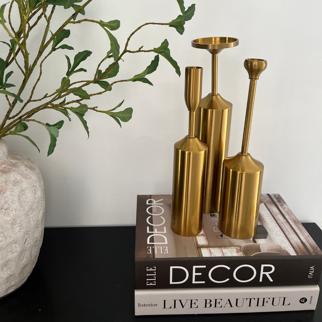 Brass Candlesticks, Set of 3