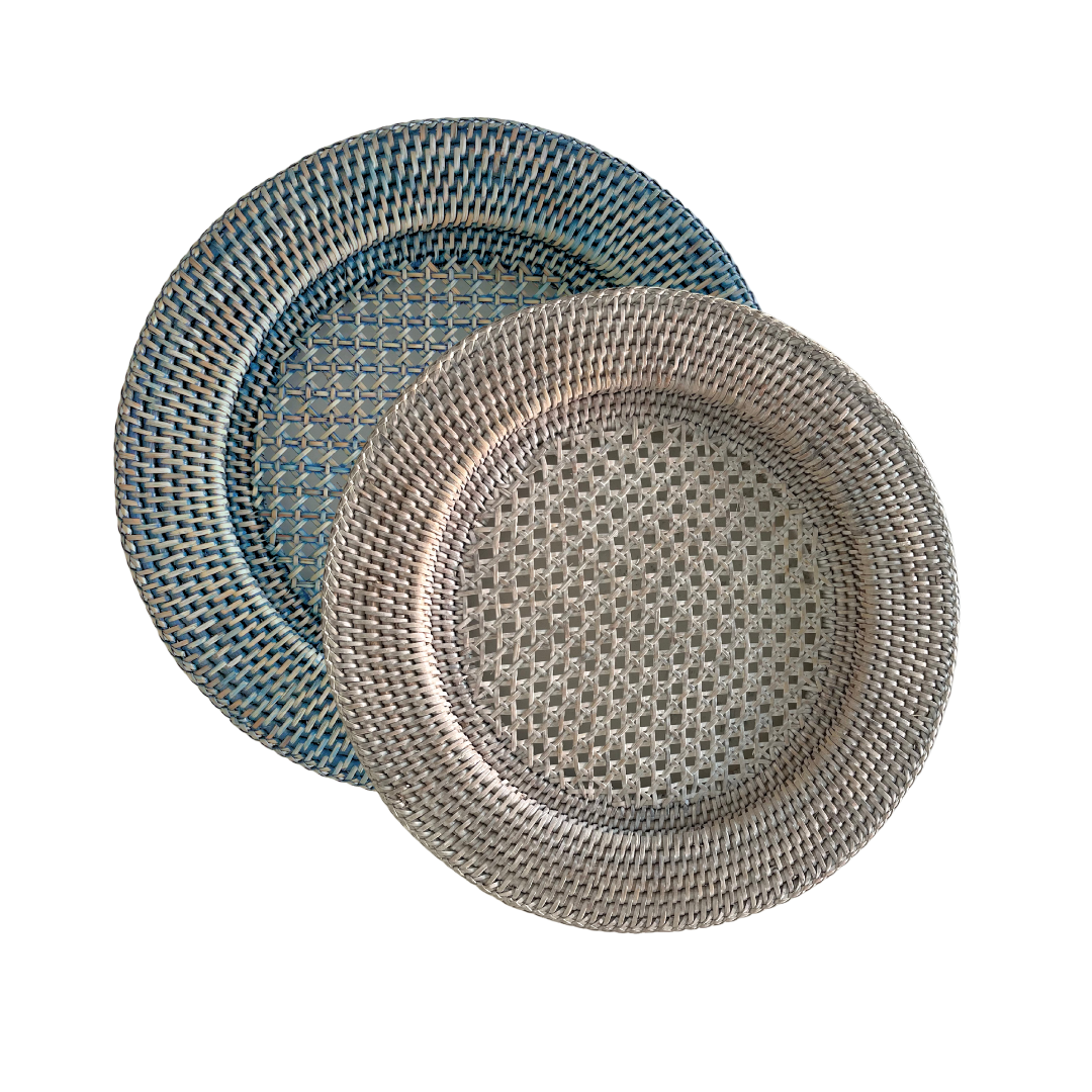Rattan Charger Plate / Under Plate - White