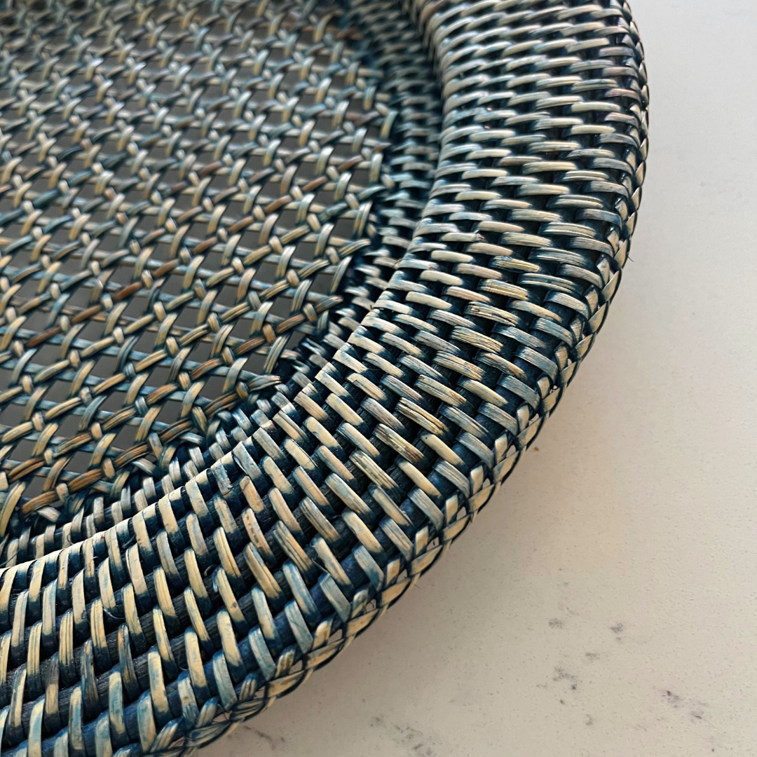 Rattan Charger Plate / Under Plate - Blue