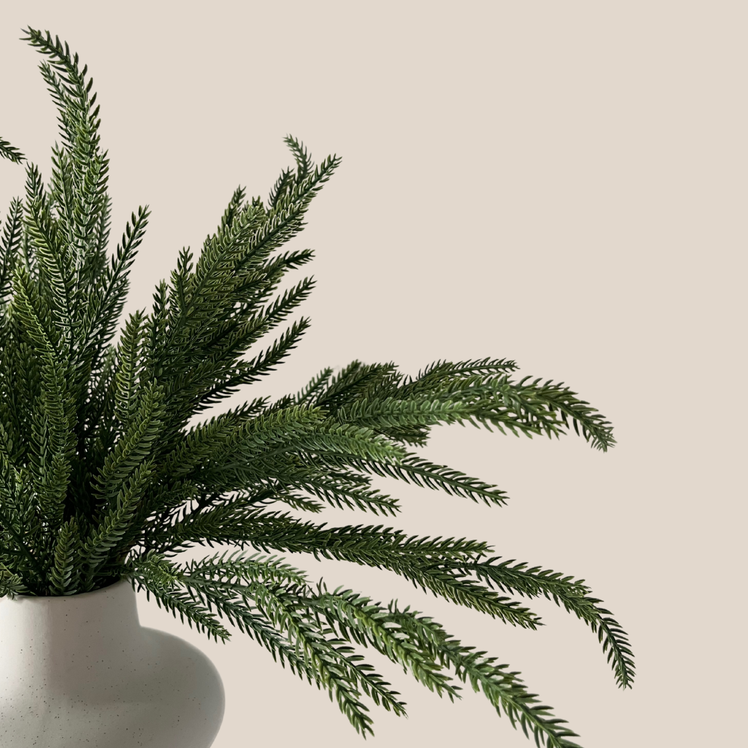 Faux Norfolk Pine Branches, Set of 4 Pieces