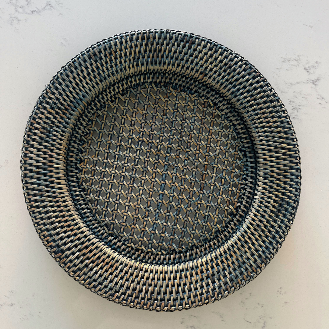 Rattan Charger Plate / Under Plate - Blue