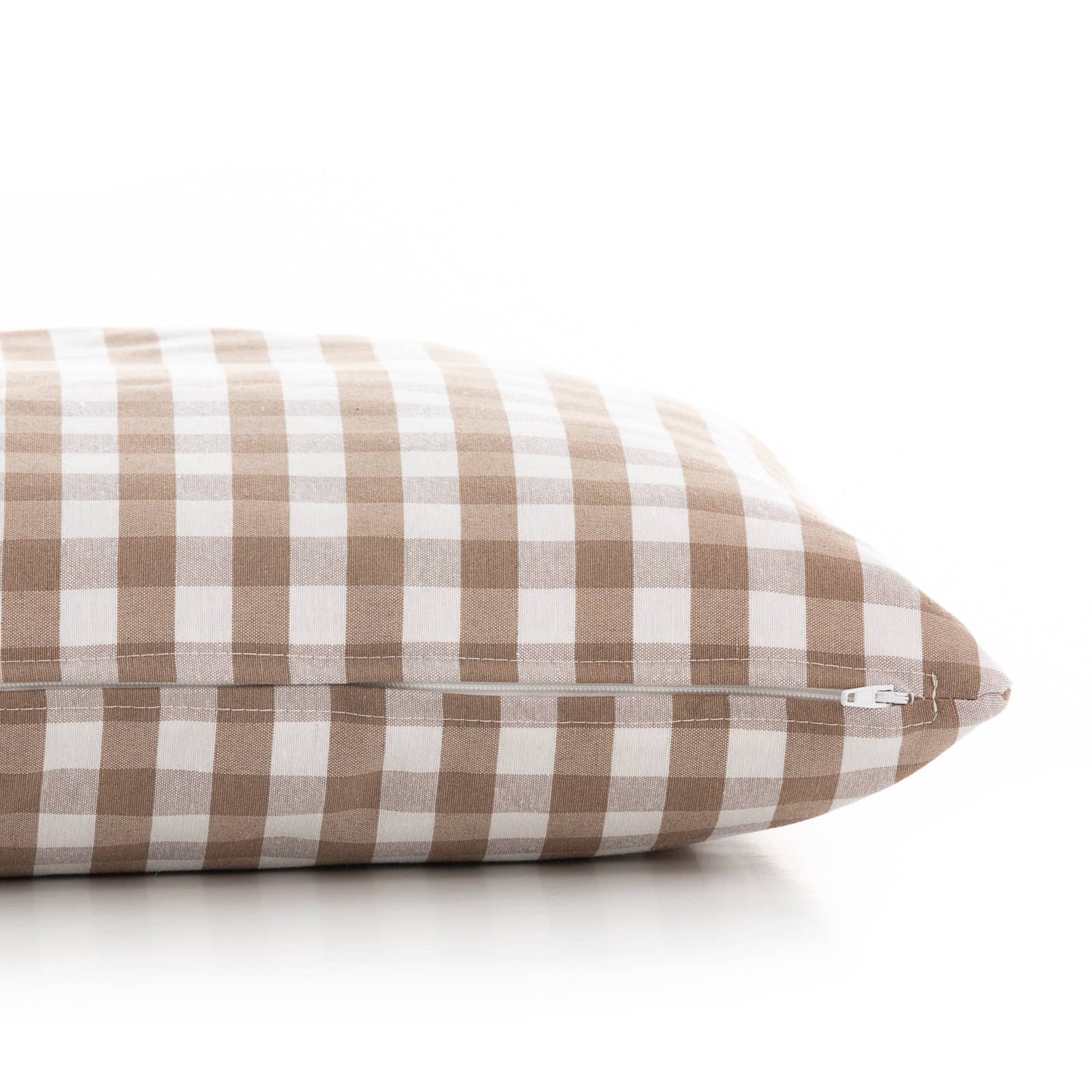 Brown Gingham Water-Repellent Cushion Covers 45x45 cm (Set of 2) | Indoor/Outdoor