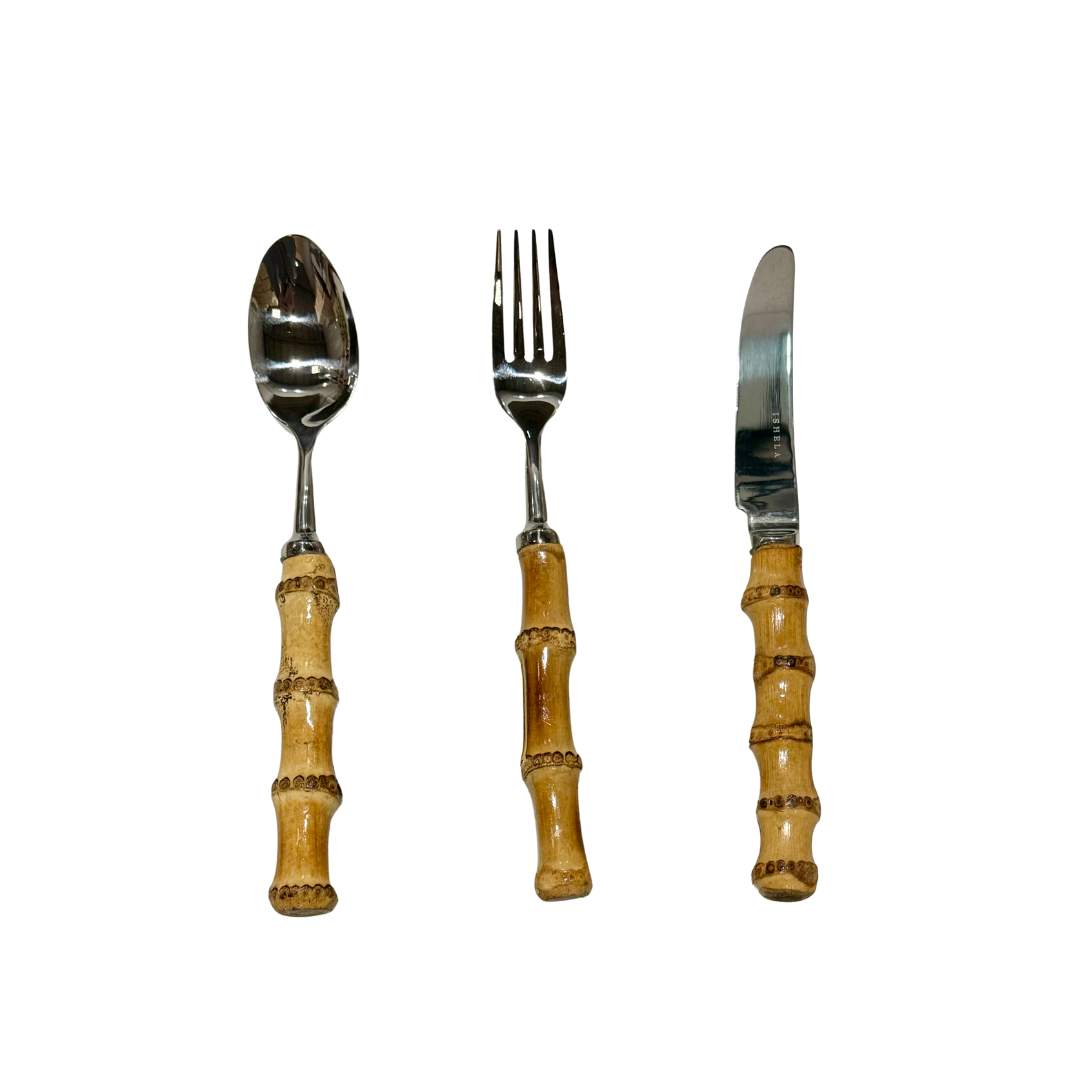 Bamboo Cutlery Silver - Set of 18