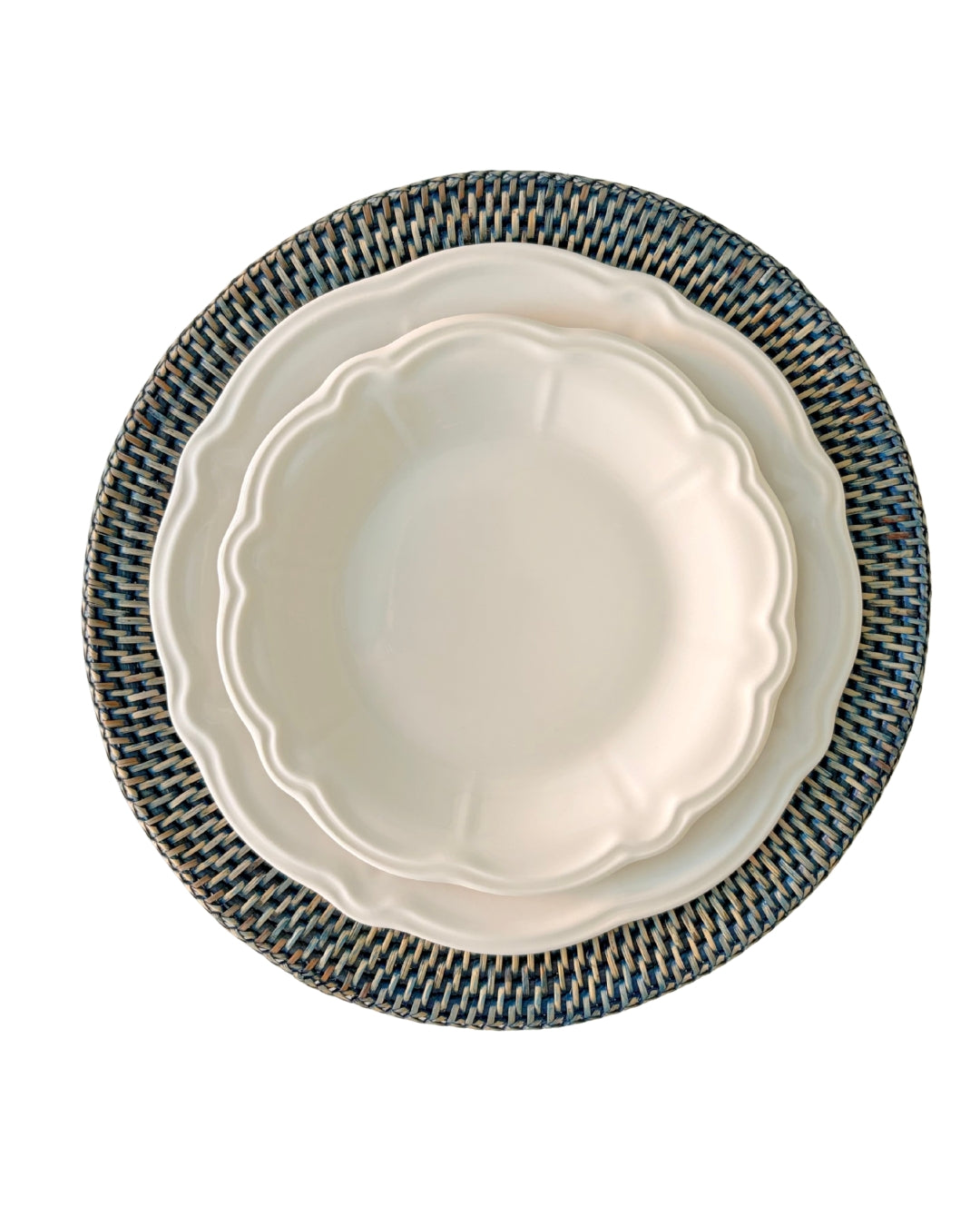 Charlotte 26cm Chalk White Stoneware Dinner Plates | Set of 6 Heavyweight Studio Ceramic