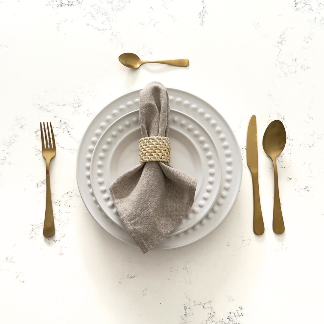 Lara - Bamboo Rattan Napkin Ring, Set of 4