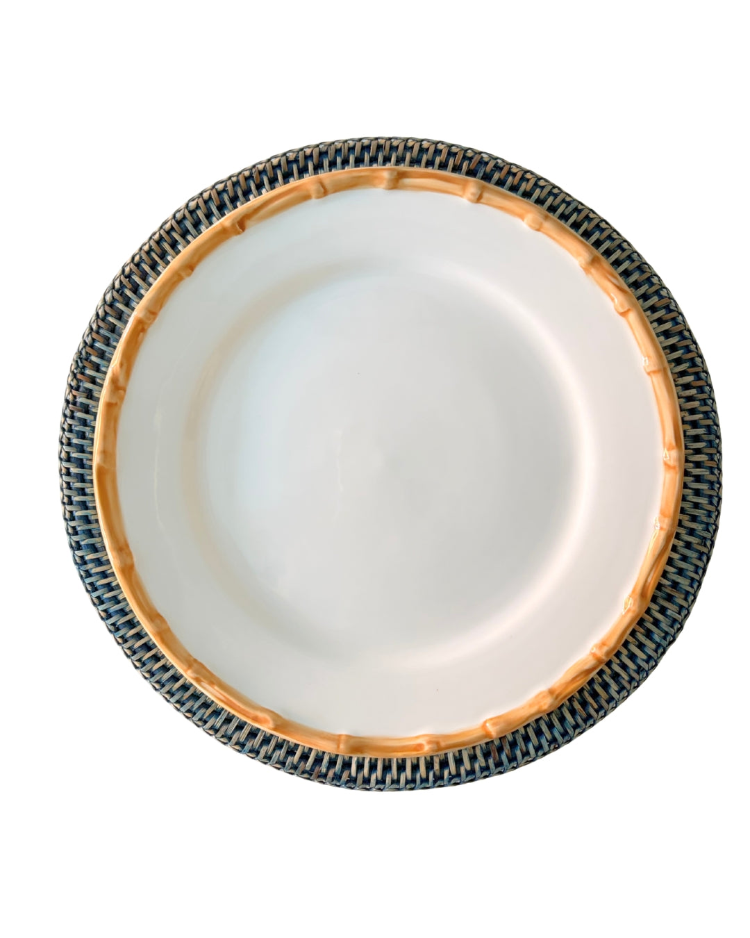 Set of 8 Bamboo Trim Porcelain Dinner Plates (27cm) | Hand-Painted Luxury Tableware & 2026 Eco-Aesthetic