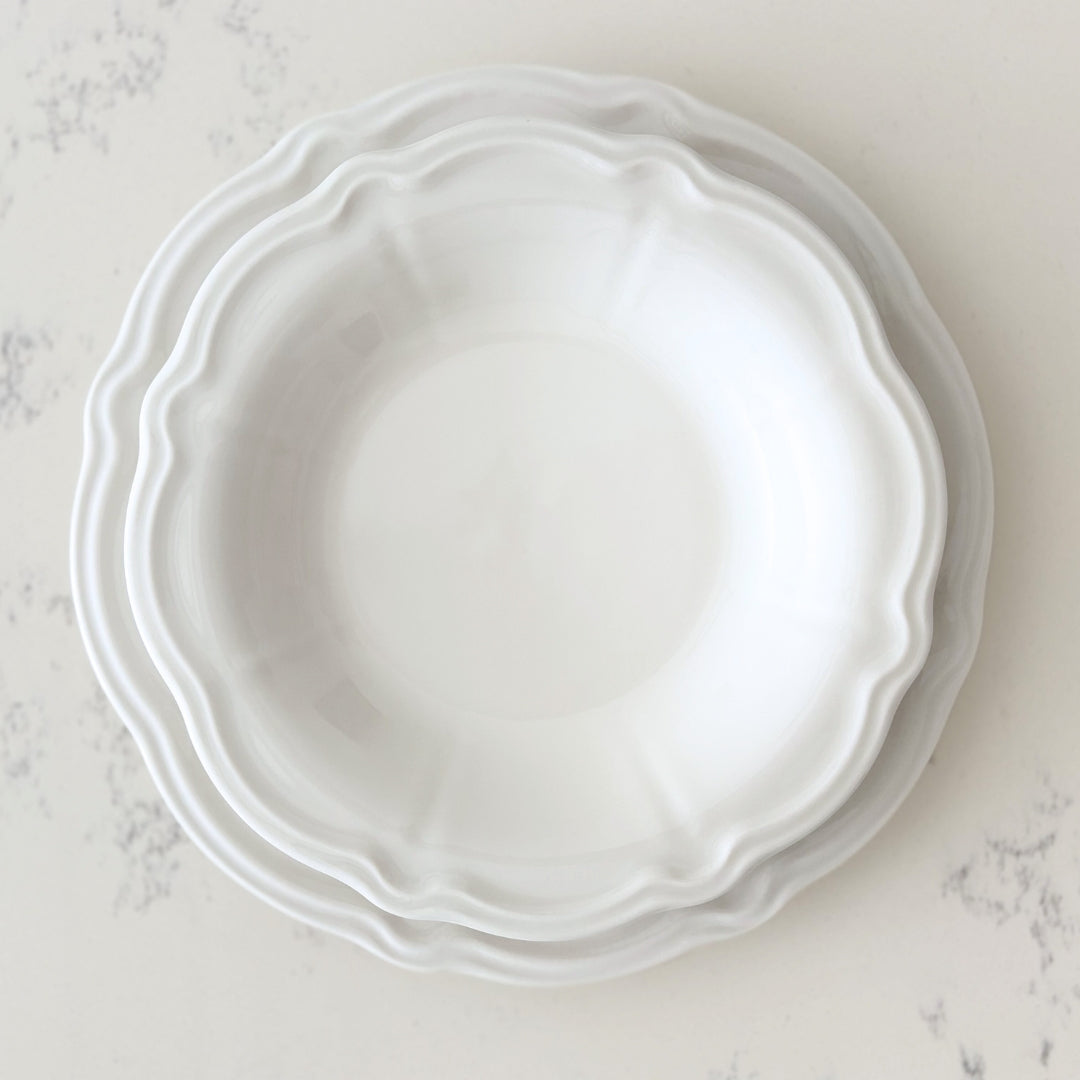 Charlotte 26cm Chalk White Stoneware Dinner Plates | Set of 6 Heavyweight Studio Ceramic