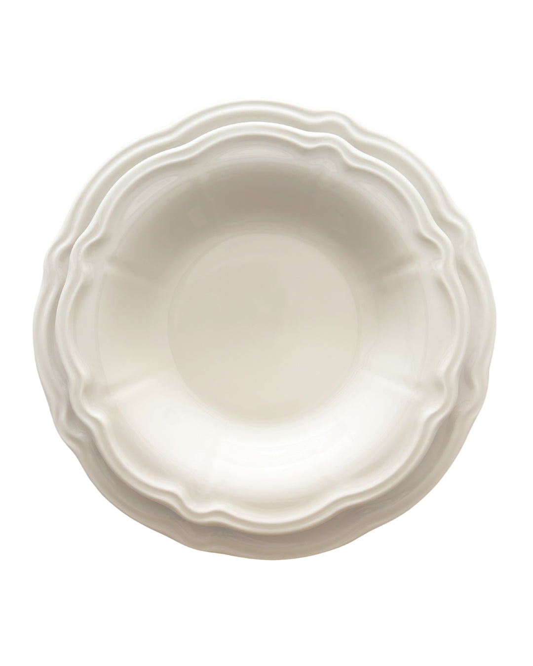 Charlotte 26cm Chalk White Stoneware Dinner Plates | Set of 6 Heavyweight Studio Ceramic