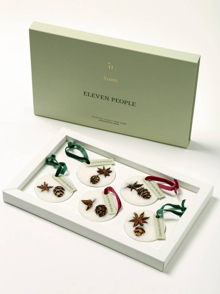 Xmas Christmas Closet Soy Wax Bar Freshener: Pack of 5 small