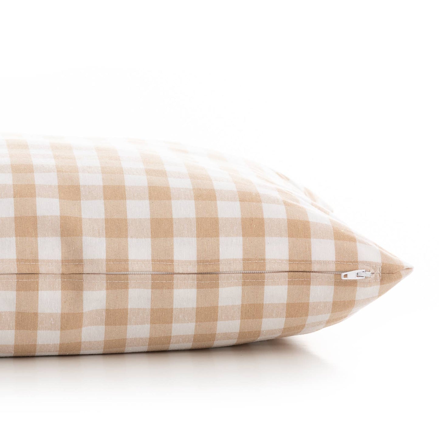 Beige Gingham Water-Repellent Cushion Covers 45x45 cm (Set of 2) | Indoor/Outdoor