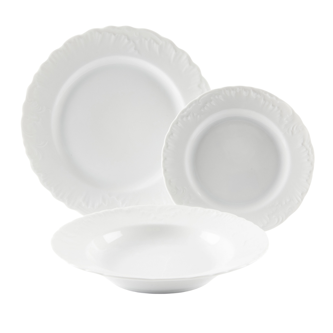 Elisa Rococo 18-Piece Porcelain Dinnerware Set – Service for 6