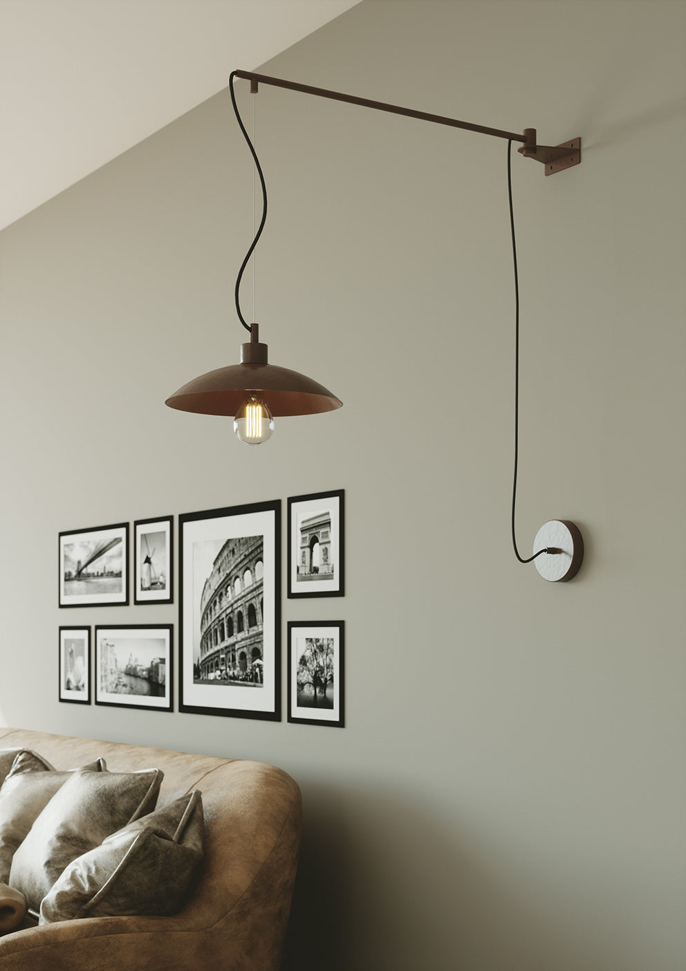 ELDORADO Metal wall light Black or Bronze