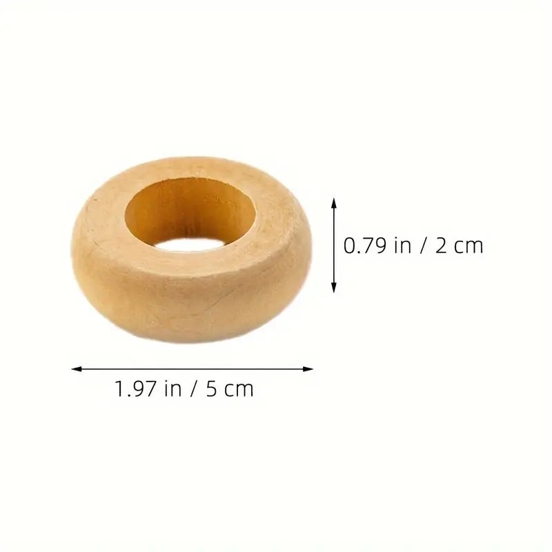 Yuli Wooden Napkin Ring, Set of 4