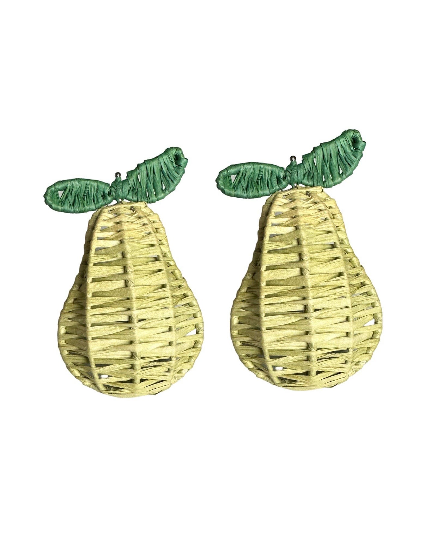 Set of 2 pear-shaped raffia napkin rings for artisan table decor and Easter table setting Matisa Deco.