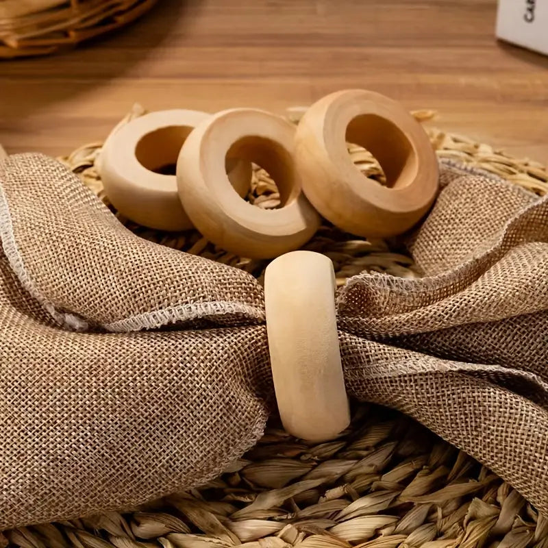 Yuli Wooden Napkin Ring, Set of 4