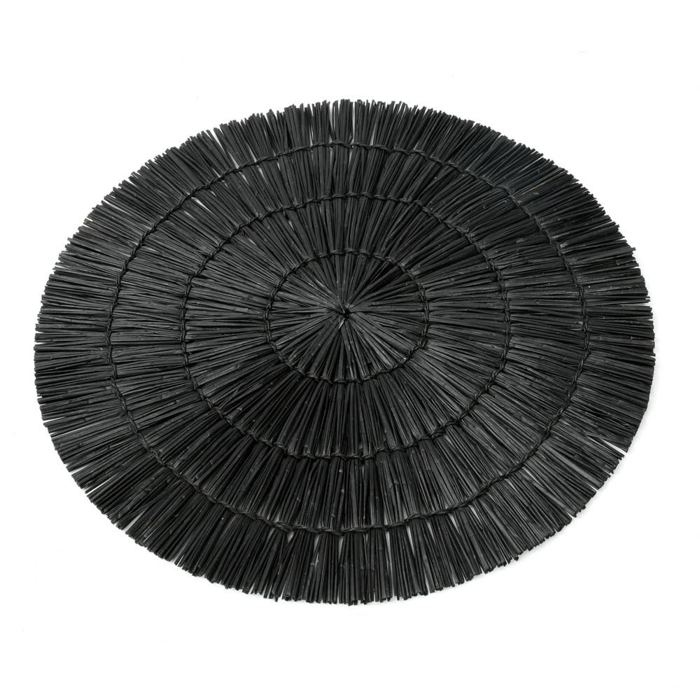 The Alang Alang Placemat - Round - Black (Set of 4)
