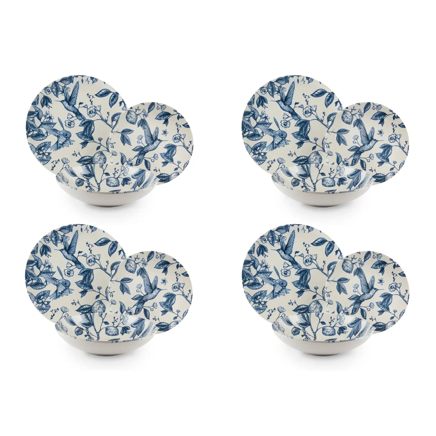 Colibri 12-piece ceramic dinnerware set