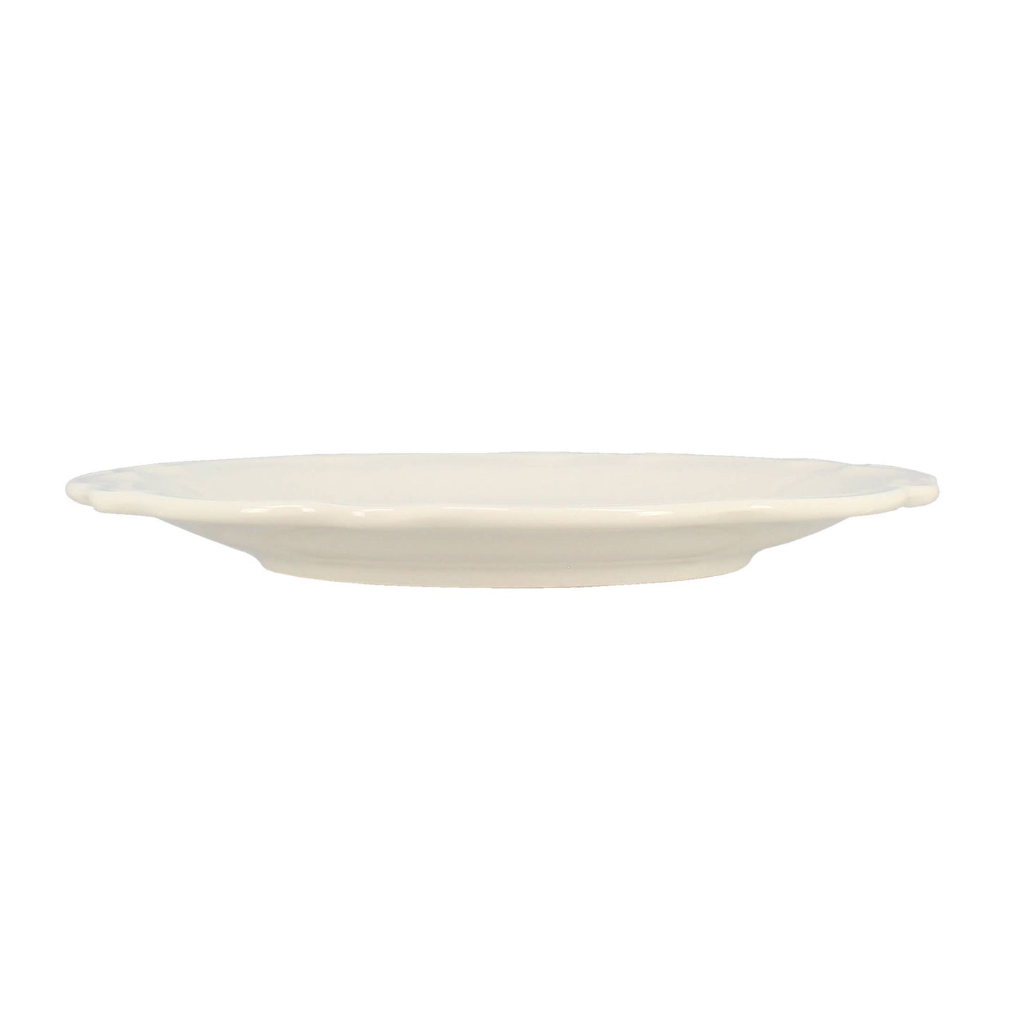 White ceramic plate on a white background