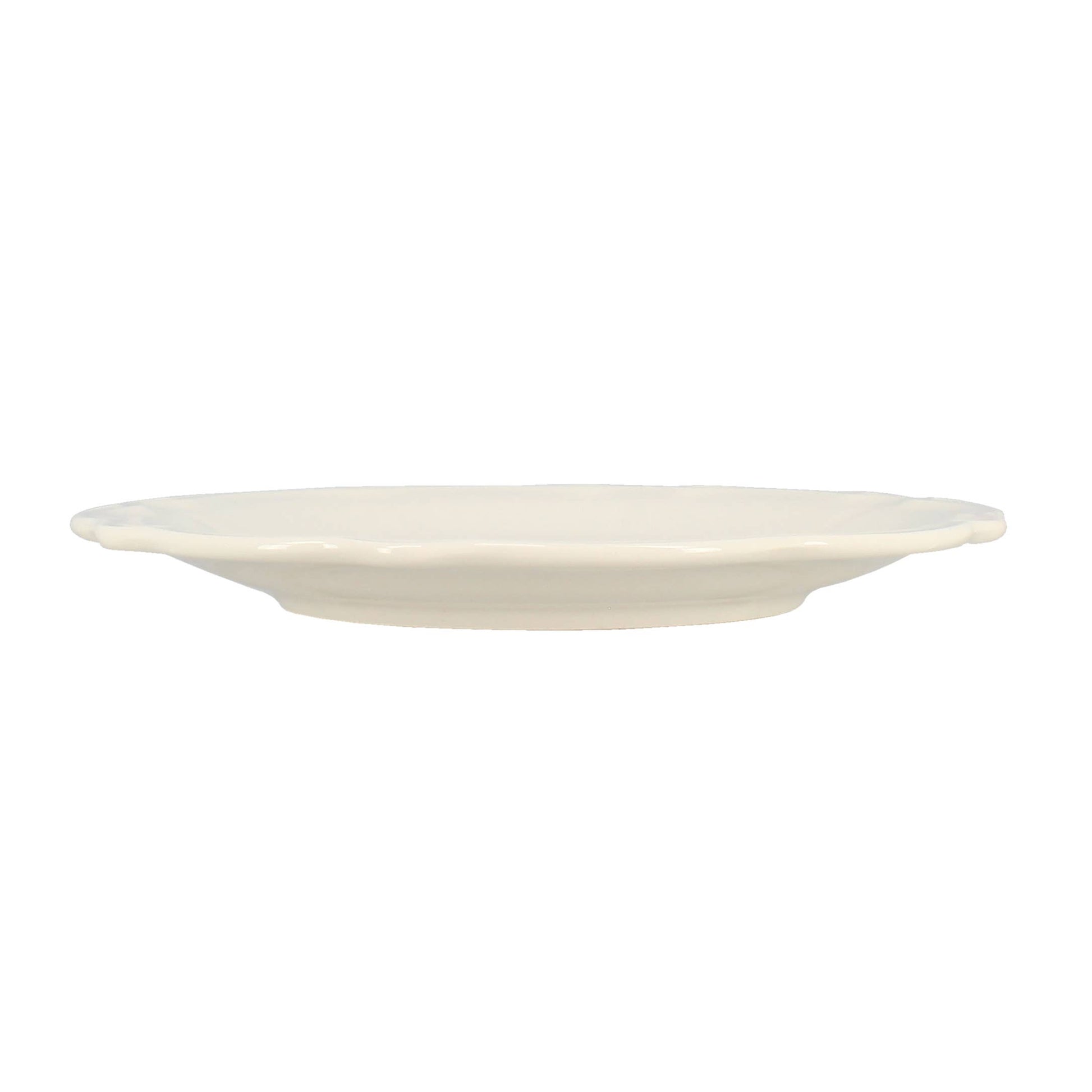 White ceramic plate on a white background