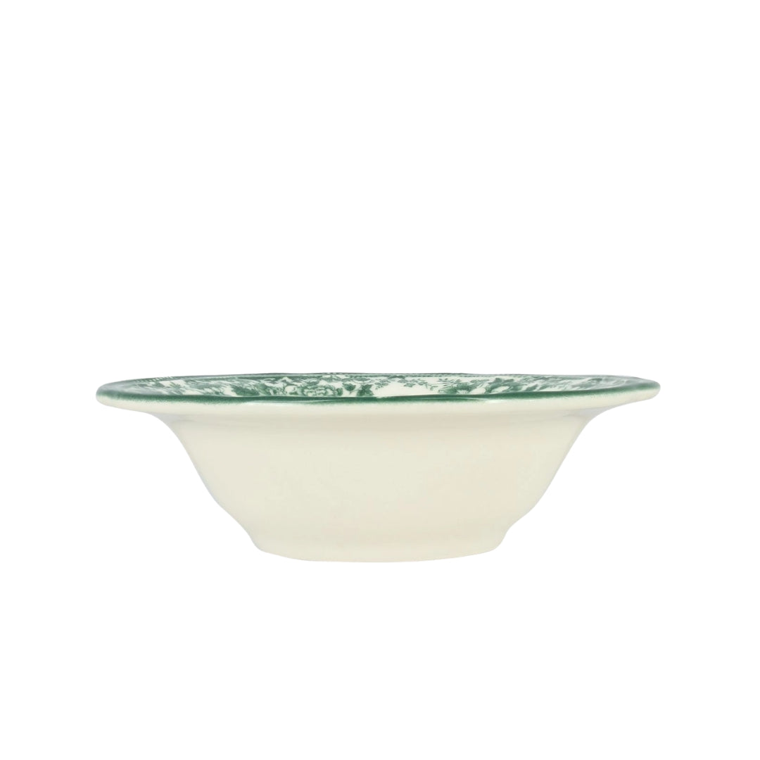 Faustine Green floral porcelain cereal bowl 16cm side view