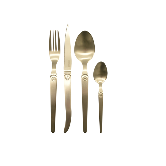Laguiole Heritage 16 piece champagne stainless steel cutlery set for four place settings