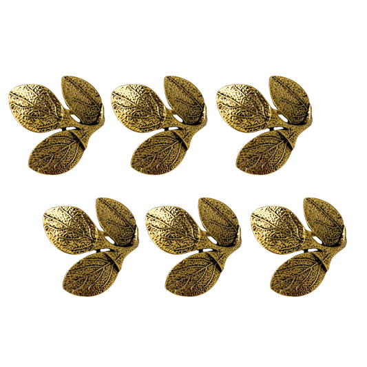 Brass Leaf Napkin Ring - Set of 6