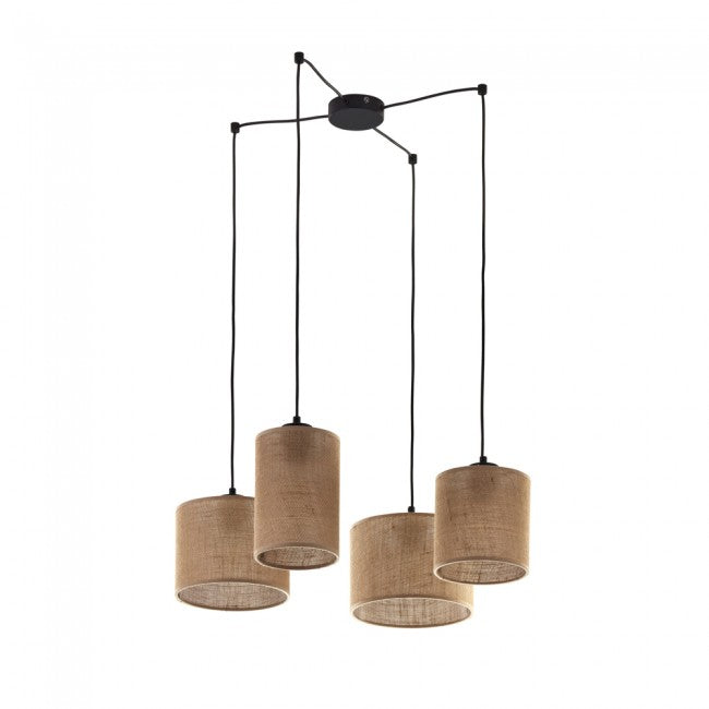Ogassa 4-Light Natural Raffia Pendant Lamp