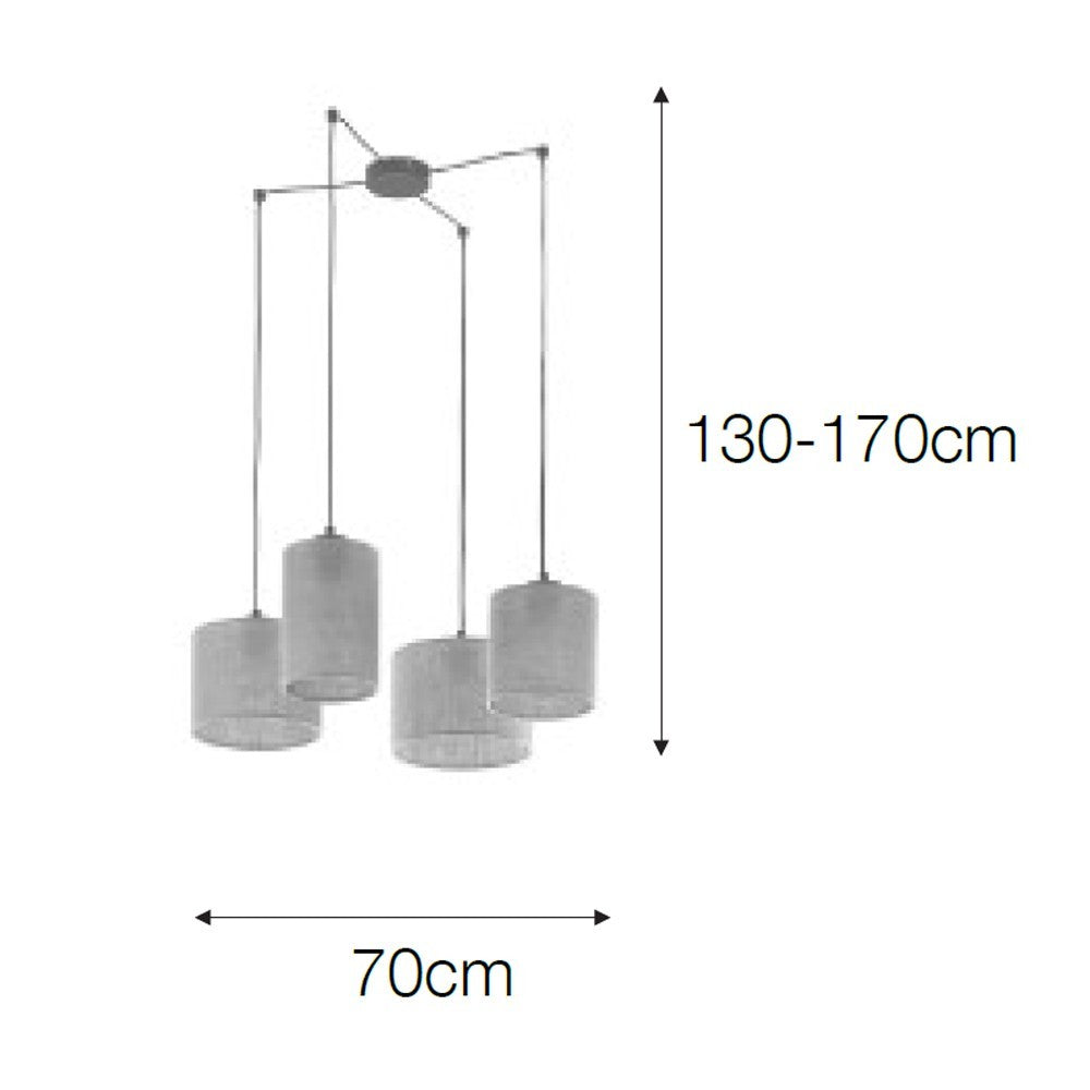 Ogassa 4-Light Natural Raffia Pendant Lamp