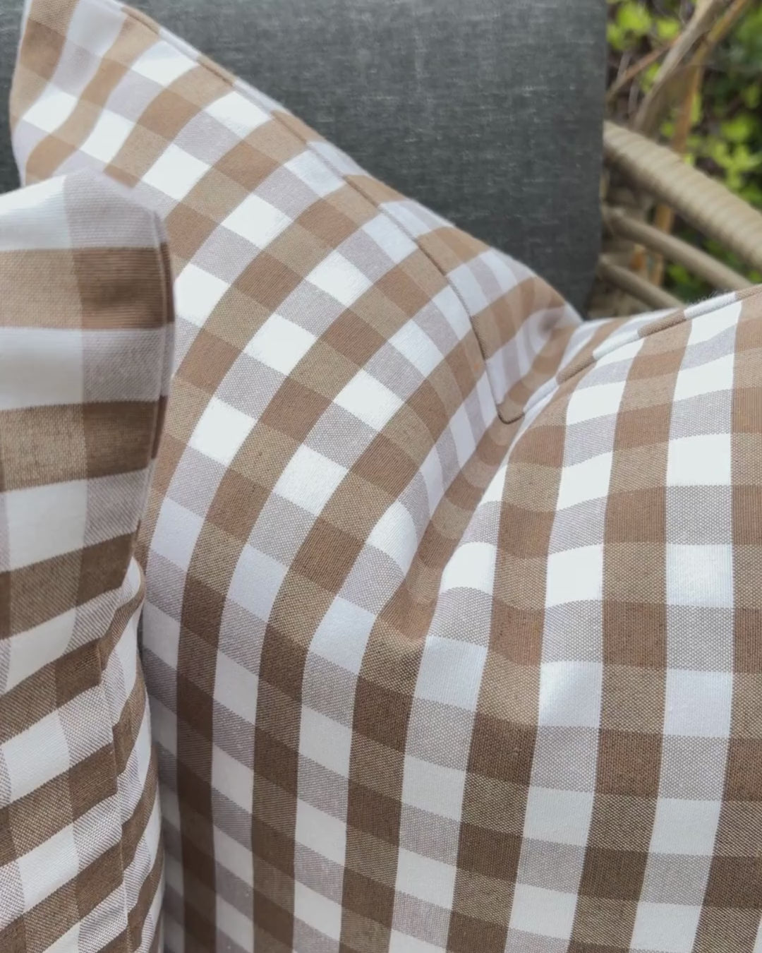 video Brown cushions chair garden furniture.