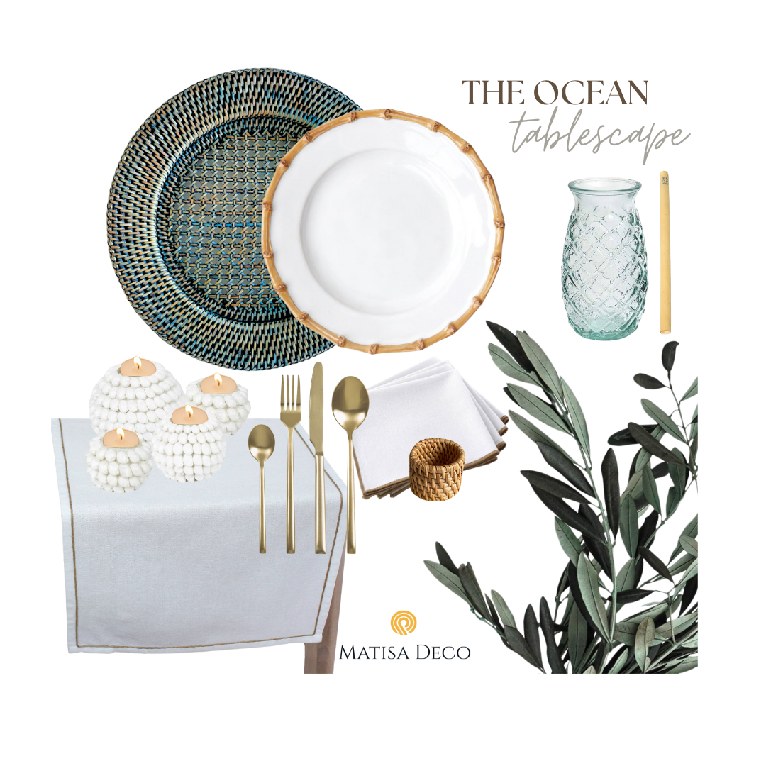 Bamboo Trim Porcelain Dinner Plate 27cm (Set of 8 Pcs)