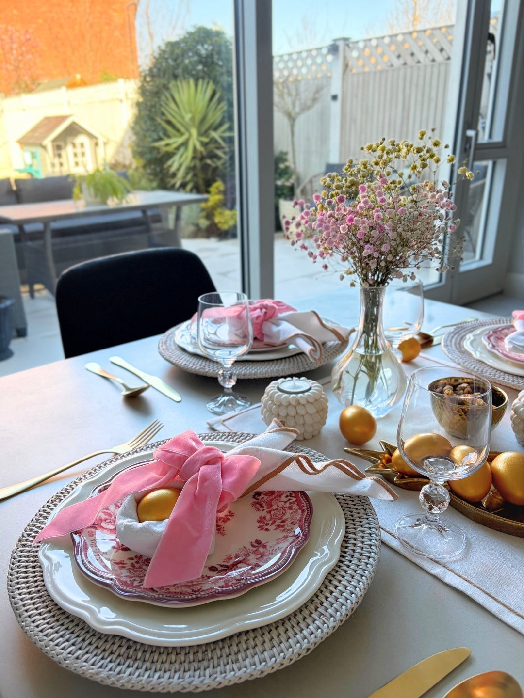 Set of 6 Faustine Dessert Plates - Antique Red & Pink Floral (20.5cm) | As Seen in Press & 2026 Trends