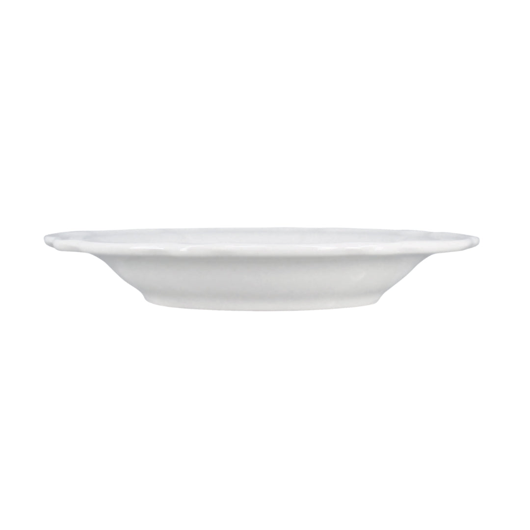 Charlotte 22cm White Stoneware Deep Plates - Set of 6 | Timeless Ceramic Pasta & Soup Bowls | High-Resilience Turkish Craftsmanship